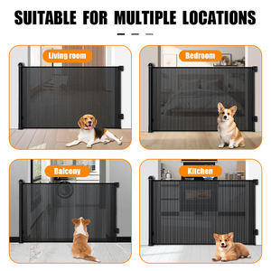 Wonderkind Sg020 Intrekbaar Huisdier Veiligheidspoort Met Vergrendelknop Sluiting Traphek Voor Honden En Kleine Dieren Massief Mesh Materiaal - Product Image 4