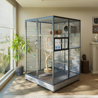 Cabinet d'élevage d'oiseaux de luxe moderne, volière haute et spacieuse, construction en bois durable, mobilier d'intérieur haut de gamme pour animaux de compagnie, fabricant