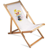 Chaise longue de plage en bois d'extérieur en tissu Oxford léger, logo personnalisé, chaise pliante portable, durable, écologique