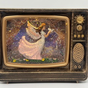 Ornamenti Natalizi Lampada a Fiocco di Neve in Cristallo Carillon TV con Neve che Cade Decorazione Natalizia Religiosa Illuminata - Product Image 6