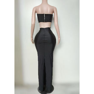 Novance Y5342 nouvelles idées de produits 2025 tendances sans bretelles velours noir robe de soirée formelle cristaux robes d'adieu pour Matric - Product Image 5