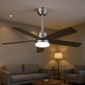 Ventilador de techo LED moderno de 42 pulgadas con 5 aspas, motor de corriente continua, control remoto y luz para sala de estar y dormitorio - Product Image 2