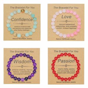 Natural Stone <b>Beaded</b> <b>Bracelet</b> 8mm Confidence Love Wisdom Passion Women's Jewelry Gift - Product Image 1