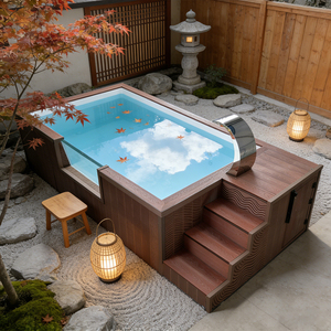 Piscine contemporaine avec panneau de visualisation en acrylique et système de débordement périmétrique - Product Image 4