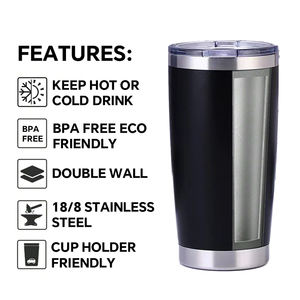 Vaso Térmico de Viaje de Acero Inoxidable de 20oz, Antiderrames, con Tapa y Popote, Diseño Atractivo, Logotipo Personalizado - Taza Portátil para Café y Agua, Ideal para Regalos - Product Image 2