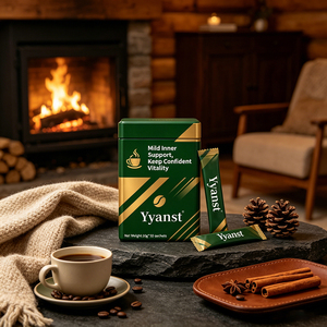 Café Instantáneo con Extracto de Plantas Naturales, 10g*10 Sobres, Caja Dorada Verde Oscuro, Bebida de Materia Prima Botánica Pura - Product Image 6