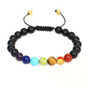 Bracelet en cristal fait main pour hommes et femmes, charme des sept chakras, pierres précieuses naturelles, style Feng Shui, bijoux tendance - Product Image 5