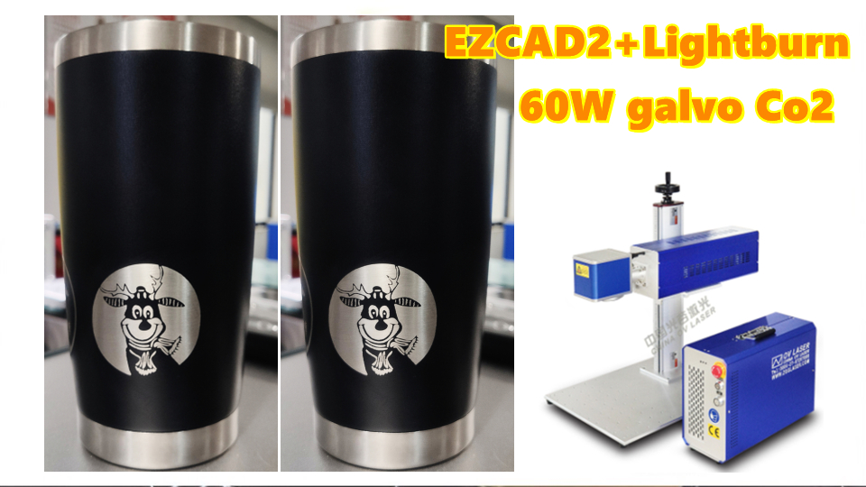 60W Synrad galvo Co2 engraving machine with 300<i></i>X300mm lens Co2 tumbler engraving machine with cup rotary
