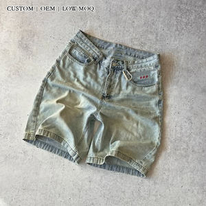 Pantalones Cortos Vaqueros Vintage Personalizados para Hombre con Llavero, Estilo Urbano, Logotipo Bordado, <span class=keywords><strong>OEM</strong></span>, MOQ Bajo, Venta al por Mayor - Product Image 5