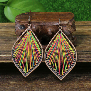 Bohemian <b>Drop</b> Earrings Copper Alloy Antique <b>Bronze</b> Plated Colorful Thread Weaving Women's Party Fashion Dangle Earrings - Product Image 1