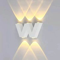 Lampe murale LED en aluminium en forme de lettre W, étanche, pour porche et jardin, décoration extérieure de luxe