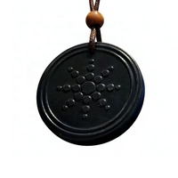 Pendentif Collier Énergétique en Pierre de Lave aux Ions Négatifs, Technologie Japonaise, Science Quantique, Fleur, Soins de Santé, Cadeau Unisexe