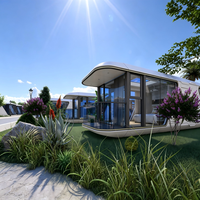 Maison modulaire en forme de capsule spatiale résistante aux intempéries, transport pratique pour la construction de bases touristiques en plein air