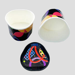 Disposable <strong>Paper</strong> <strong>Cup</strong> Thickened Custom Ice Cream Dessert <strong>Paper</strong> Bowl <strong>Paper</strong> <strong>Cup</strong> Triangle Injection Cover Customization - Product Image 1