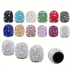 Rhinestone Encrusted Valve <b>Cap</b> For American Valve <b>Stem</b> Car Tire Accessories Crystal Decorative Replacement <b>Caps</b> - Product Image 1