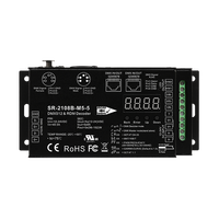 Decodificador Sunricher 5CH RDM DMX512 con Pantalla Digital, Resolución de Salida PWM Ajustable de 8, 16 bits, 500HZ, 35KHZ, SR-2108B-M5-5