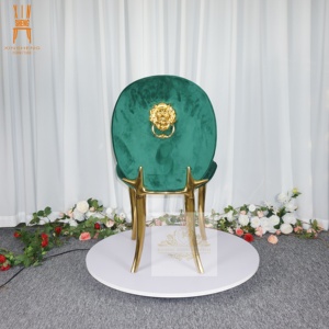 Silla <span class=keywords><strong>de</strong></span> Comedor <span class=keywords><strong>de</strong></span> Lujo con Respaldo <span class=keywords><strong>de</strong></span> León y Patas Doradas para Bodas, Fiestas, Eventos, Recepciones y Hoteles - Product Image 2