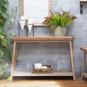 Innova Home Meuble de salon rustique et simple style ferme, Table console en bois avec panneau de rangement, pour hôtel, salle à manger, entrée - Product Image 3