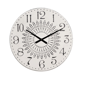 ART NEST Home <b>Large</b> Rustic White Washed Round Metal Wall Hanging Decor Quartz <b>Clock</b> for Living Room - Product Image 5