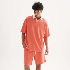 <span class=keywords><strong>Completo</strong></span> Estivo da <span class=keywords><strong>Uomo</strong></span> 270G: Polo e Pantaloncini in Fibra di Bambù 100% - Stile Normcore/Minimalista, Alta Qualità, Vestibilità Ampia - Product Image 3