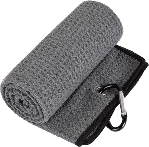 Wholesale 40 by 50 Microfiber Waffle Pattern <strong>Golf</strong> <strong>Towel</strong> with Carabiner Clip Tri-fold Premium - Product Image 1