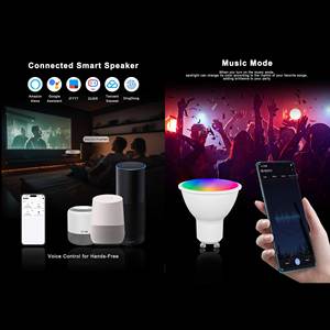 <span class=keywords><strong>Ampoule</strong></span> intelligente Tuya GU10 5W LED GU10 RGB 3CCT WiFi Dim to Warm GU10 Projecteurs intelligents - Product Image 4