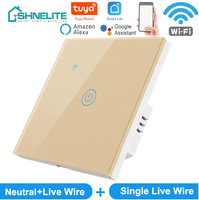 Interrupteur intelligent SHINELITE compatible Alexa et Google Home, norme EU/UK, télécommande Wifi, 10A, 1 voie, interrupteur d'éclairage