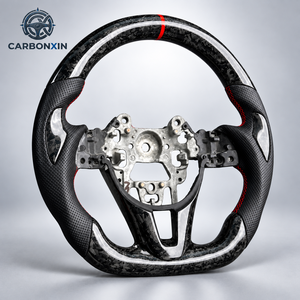 Volante de Fibra de Carbono y Cuero con Base Plana Forjado a Medida para Mazda 3 6 CX3 CX5 CX4 CX8 CX9 MX5 CX-5 MX-5 2010 2015 2018 - Product Image 2