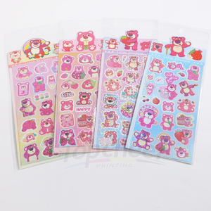 Nhà máy tùy chỉnh dễ thương Anime Kawaii Kiss cut Sticker tấm in ấn không thấm nước Vinyl Holographic long lanh Sticker tấm - Product Image 2