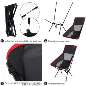 Factory Customized Outdoor Aluminum Ultralight Foldable Compact <b>Zero</b> <b>Gravity</b> <b>Chair</b> High Back Camping Moon <b>Chair</b> With Pillow - Product Image 6