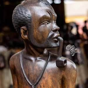 RENART AFRIKAN Congo RDC Escultura de Arte Tribal Tallada a Mano en Madera, Auténtica Herencia Congoleña - Product Image 1