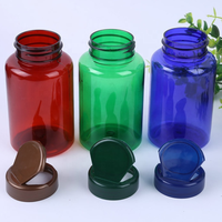 Bocaux en plastique PET 100cc 150cc 200cc avec couvercles rabattables Bouteille de supplément Bouteille de capsule de pilule
