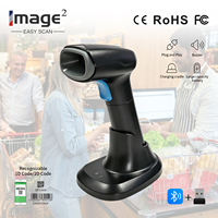 Escáner de Códigos de Barras Inalámbrico con Base de Carga USB/ Detecta y Escanea Automáticamente Códigos QR 2D para Tiendas y Farmacias en Stock