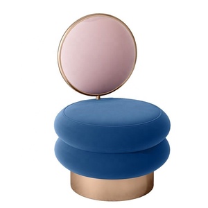 Nordic Light Luxury Makeup Ottoman Chairs <strong>Bedroom</strong> Vanity Table <strong>Stools</strong> Simple Metal Frame Makeup Chairs - Product Image 1