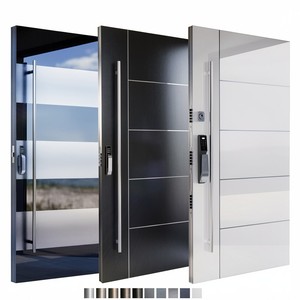 Fabricant chinois de premier plan, portes pivotantes principales en acier inoxydable de style anglais, porte extérieure en métal, serrure intelligente, portes d'entrée de maison - Product Image 1