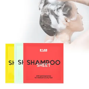 Label Pribadi Bunga Aroma Rambut Shampoo Sheet Phosphate Free Travel Pack Sampo Larut Sachet Ramah Lingkungan