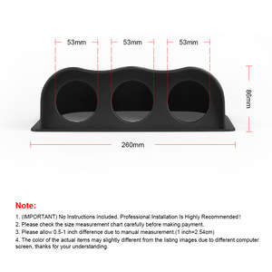 Hot-Selling 52mm Three-Hole <b>Black</b> Carbon Fiber Racing Instrument Base New Cross-Border ABS Seated Instrument <b>Bracket</b> - Product Image 5