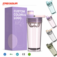 24oz Tritan Protein Shaker Şişesi Sızdırmaz Plastik Su Şişesi Saplı Karıştırıcı Spor Salonu Fitness Spor Şişesi Özel Logo Toplu