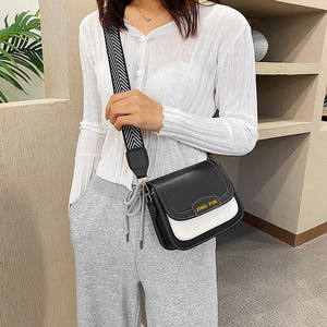 I-0664 <span class=keywords><strong>Sac</strong></span> à bandoulière carré tendance avec contraste de couleurs, nouvelle <span class=keywords><strong>large</strong></span> sangle, petit <span class=keywords><strong>sac</strong></span> à <span class=keywords><strong>main</strong></span> pour femme - Product Image 5