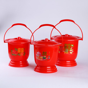 San Hao Jia Ju Spittoon de plástico rojo con tapa y asa para ancianos, niños, mujeres embarazadas - Product Image 3