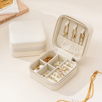 Boîte de rangement pour bijoux en cuir PU, boîte à bijoux multi-compartiments pour bagues, boucles d'oreilles, colliers
