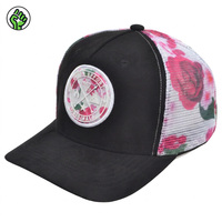 Casquette de camionneur respirante en mousse pour homme, à logo personnalisé, bicolore, en maille à carreaux, avec logo imprimé en caoutchouc floral, idéale pour la pêche et la plage