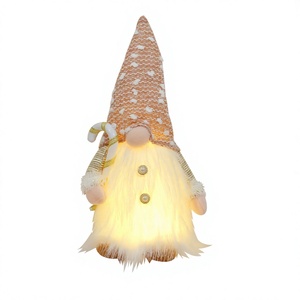 Figura de Gnomo Rudolph de Peluche con Lentejuelas Brillantes y Luces para Navidad, Adorno Navideño para Ventana - Product Image 5