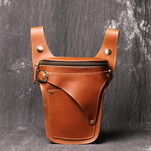 Sac banane AndoBag en cuir Crazy Horse, nouveau style vintage, multifonctionnel, décontracté, pour homme, sac à bandoulière pour moto et téléphone - Product Image 1