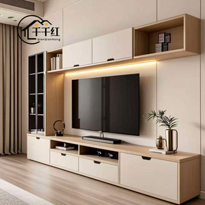 Meuble TV en bois avec tiroirs et étagères, léger, pour salon, en bois écologique, meuble de rangement pour divertissement - Product Image 5
