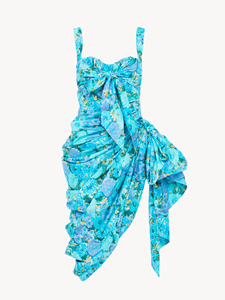 Polyester Poplin Chest Wrapped Empire Waist <b>Spaghetti</b> <b>Strap</b> Casual Summer Maxi Dress Washable Digital Printing - Product Image 6