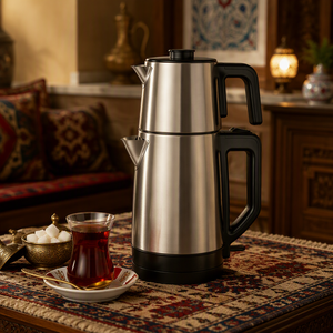 Samovar Eléctrico de Acero Inoxidable de Doble Pared, <span class=keywords><strong>Hervidor</strong></span> de Agua de 0.8L/2L con Apagado Automático y Función para Mantener el Agua Caliente, para el Hogar y la Cocina - Product Image 2