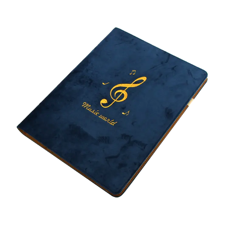 Sampul Beludru Lembut Kustom Sampul Skor Musik Folder Sampul Notebook untuk Kertas Musik