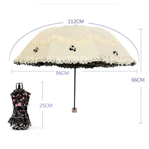 <span class=keywords><strong>Parasol</strong></span> 3D à fleurs en dentelle, revêtement noir, protection solaire <span class=keywords><strong>anti</strong></span> UV, <span class=keywords><strong>parasol</strong></span> princesse portable, résistant au <span class=keywords><strong>vent</strong></span>, vintage - Product Image 2