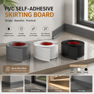 Plinthe murale en PVC auto-adhésive étanche pour coins de sol, idéale pour la rénovation de la maison et du bureau - Product Image 4